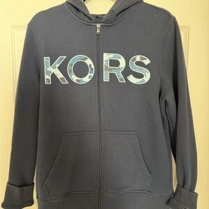 Michael Kors Navy Blue Zip-Up Hoodie